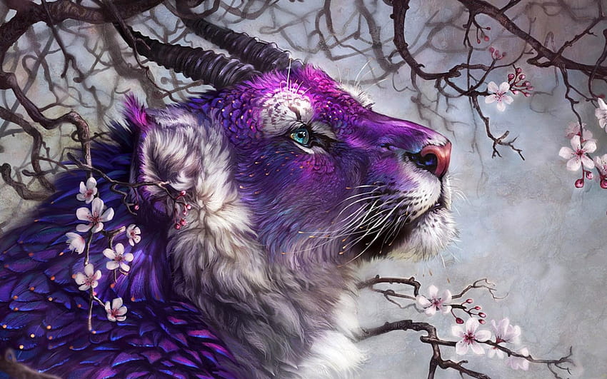 Fantasy Tiger 15 - 2560 X 1440, Purple Tiger HD wallpaper