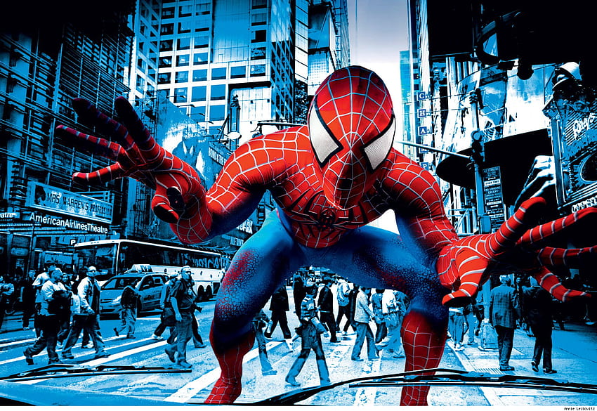 Spider Man in NYC, annie, leibovitz, man, times, spider, square, nyc HD wallpaper