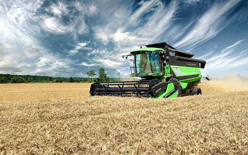 Deutz-Fahr C6205 TS, , R, combine harvester, 2022 combines, wheat harvest, harvesting concepts, agriculture concepts, Deutz-Fahr HD wallpaper
