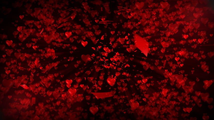 Red Heart Background, Love Abstract Heart HD wallpaper