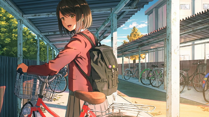 Bicycle, Slice Of Life, Anime School Girl, Sunlight - Resolution:, Slice of Life Anime HD wallpaper