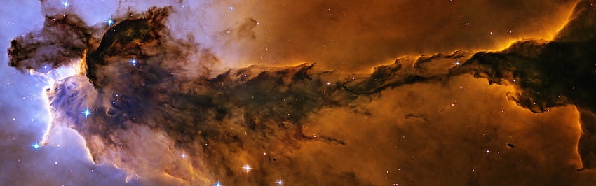 Billowing tower of cold gas and dust rising from the Eagle Nebula . HD wallpaper