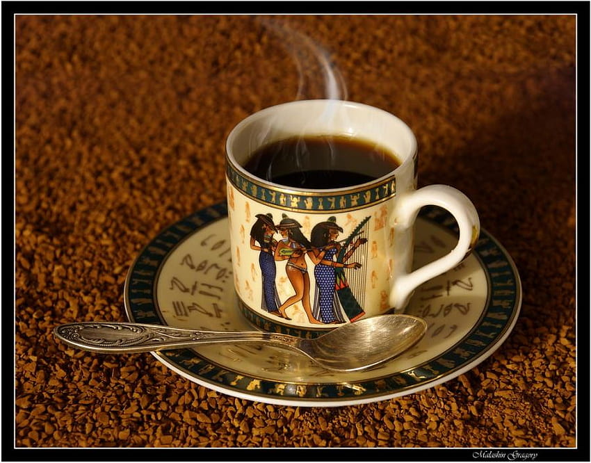waktu minum kopi, lukisan alam benda, hitam, bon kopi, kopi, cangkir, bagus Wallpaper HD