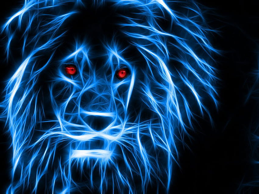 leão azul papel de parede HD