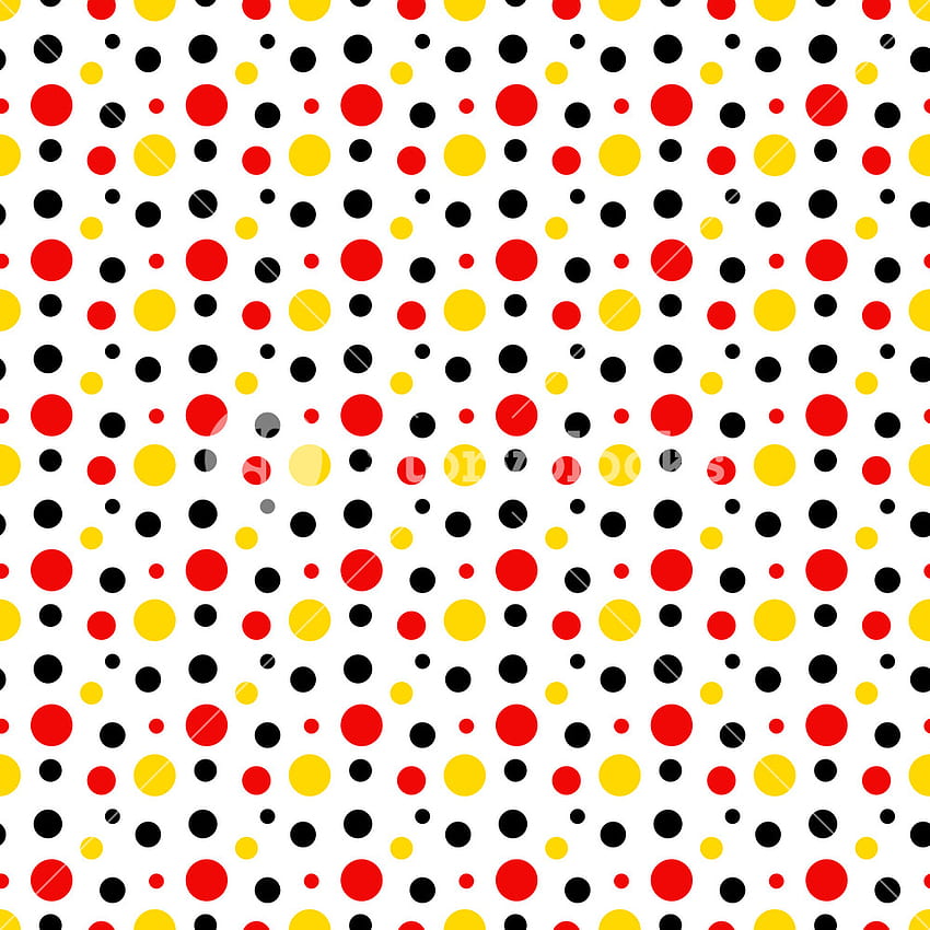 Mickey Mouse Pattern Of Red, Black And Yellow Polka Dots On A White  Background Royalty Stock Storyblocks HD phone wallpaper | Pxfuel