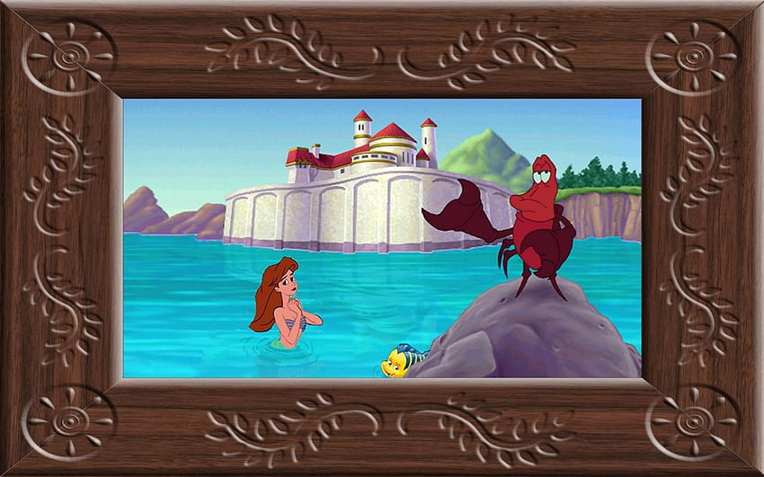 ~Ariel's Dream~, sea, classic, flounder, little mermaid, fairy tale, princess ariel, Sebastian, Disney, movie, castle, water HD wallpaper