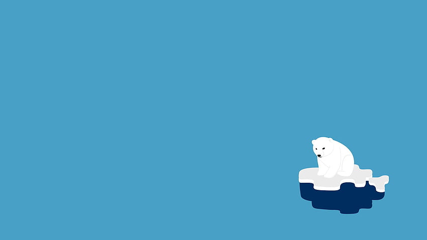 หมีขั้วโลก น้ำแข็ง ความเรียบง่าย Minimalist Bear วอลล์เปเปอร์ HD