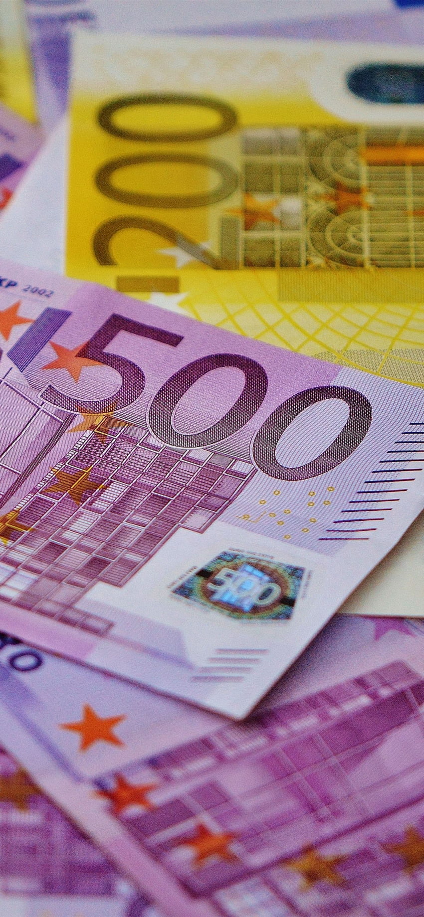 euro, dinero, papel moneda iphone 11 pro xs max fondo de pantalla del teléfono