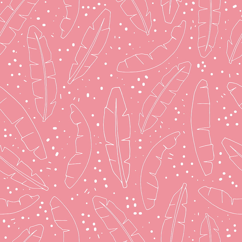 Vector seamless pattern of white outlined banana leaves on pink background. Repeat tropical backdrop. Exotic jungle . Cute summer illustration 4298858 Vector Art at Vecteezy, Cute Summer Pattern HD phone wallpaper
