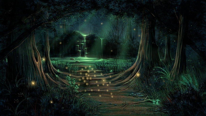 del bosque encantado, bosque mágico fondo de pantalla
