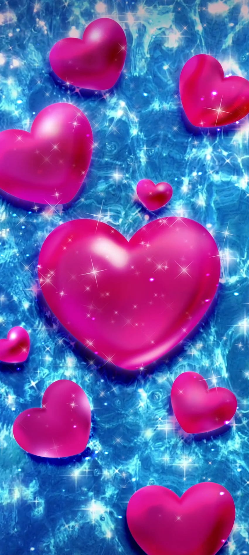 Floating heart jellies, organ, red, Pink, Luxury, Love, Romantic ...