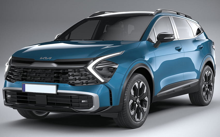 Kia Sportage, 2022, vista frontal, exterior, novo azul Sportage, azul crossover, Sportage 2022, Carros coreanos, Kia papel de parede HD