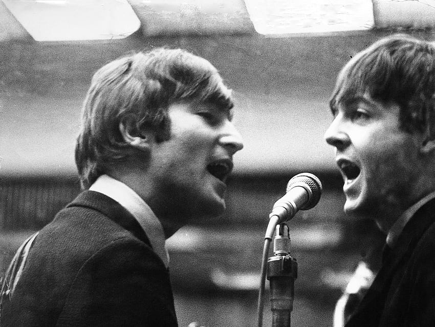 Skala szarości The Beatles John Lennon Paul McCartney Tapeta HD