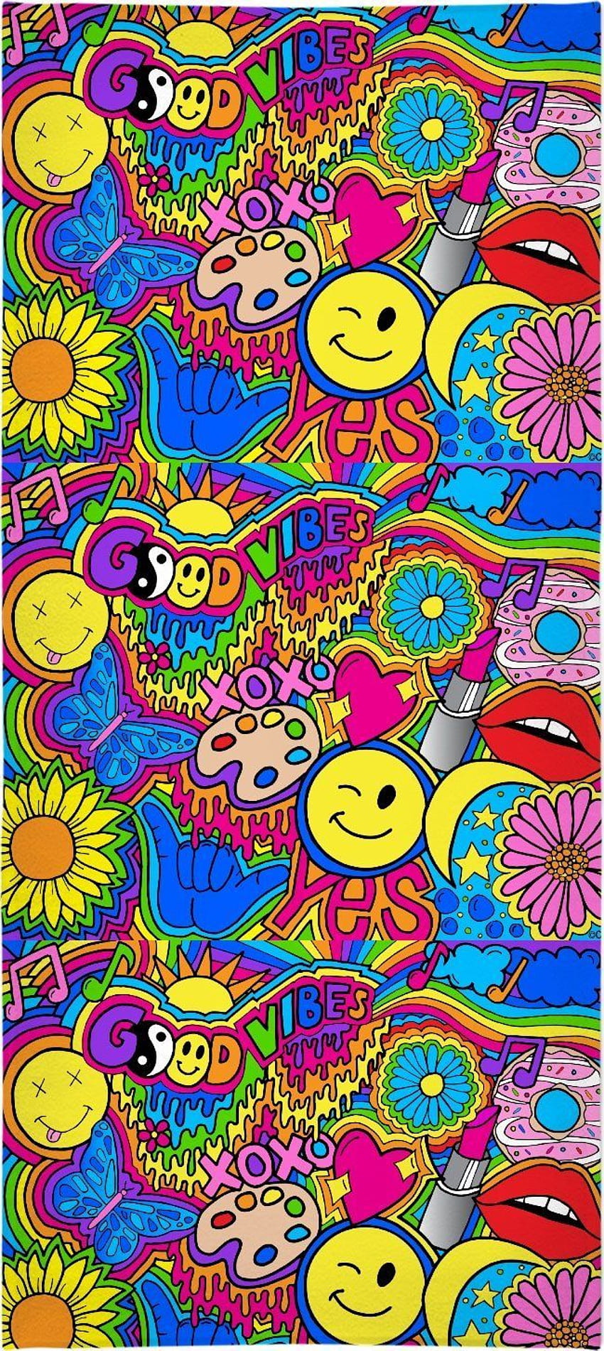 Hippie Vibes Beach Towel. Hippie , Art collage wall, Trippy HD phone ...
