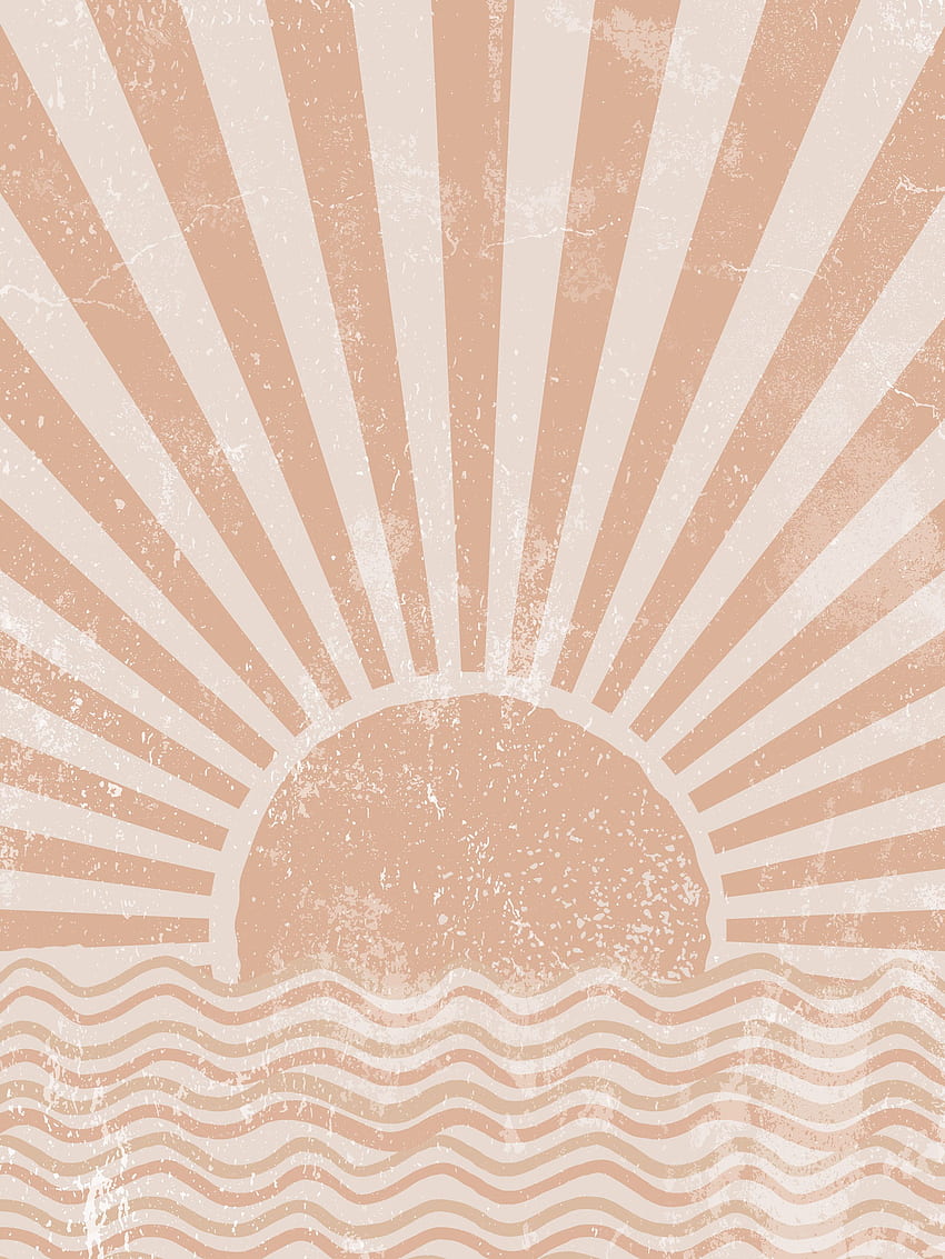 Слънчево изкуство Абстрактно слънце Стенно изкуство Слънчев печат Слънчев изгрев Изкуство. Etsy. Phone boho, iphone boho, Sunburst art, Simple Boho HD тапет за телефон
