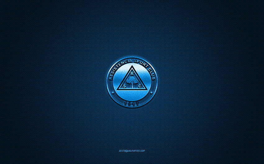 Resistencia SC, Paraguayan football club, blue logo, blue carbon fiber background, Paraguayan Primera Division, football, Asuncion, Paraguay, Resistencia SC logo HD wallpaper