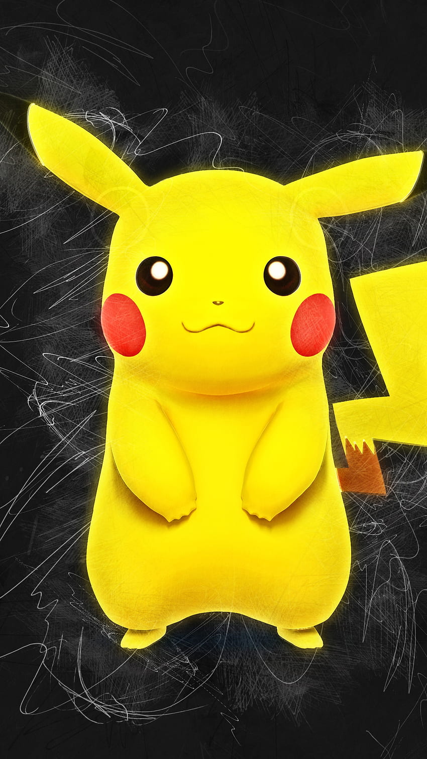 Nettes Pikachu, dunkles Thema HD-Handy-Hintergrundbild