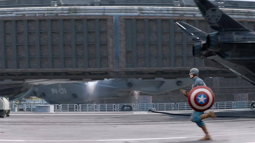 Regardez Captain America : Le Soldat de l'Hiver : mise en scène du crash de l'héliporteur. Effets de conception Fond d'écran HD