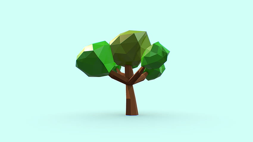 Low Poly Tree - 3D model by DatSketch [bbb9c50] HD wallpaper