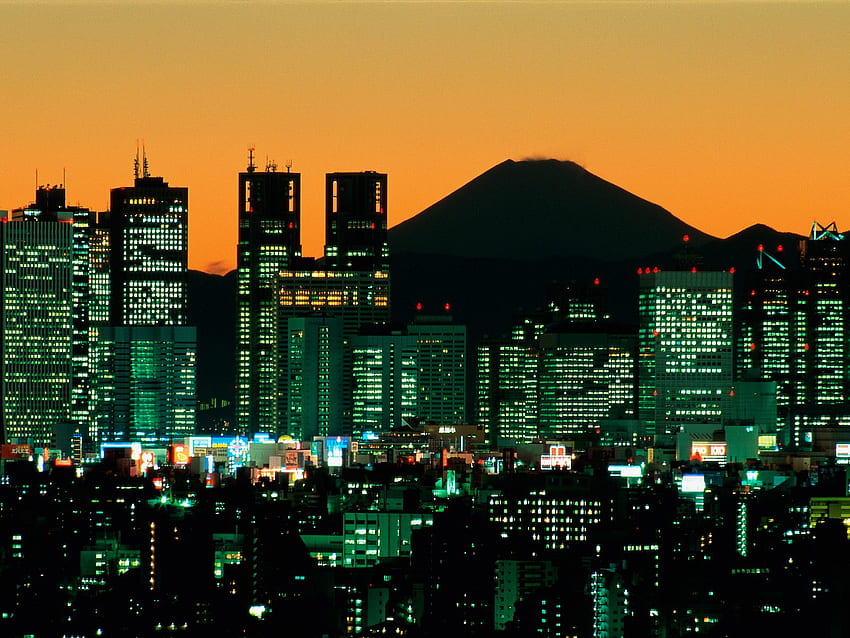 富士山東京日本、東京日本、富士山 高画質の壁紙