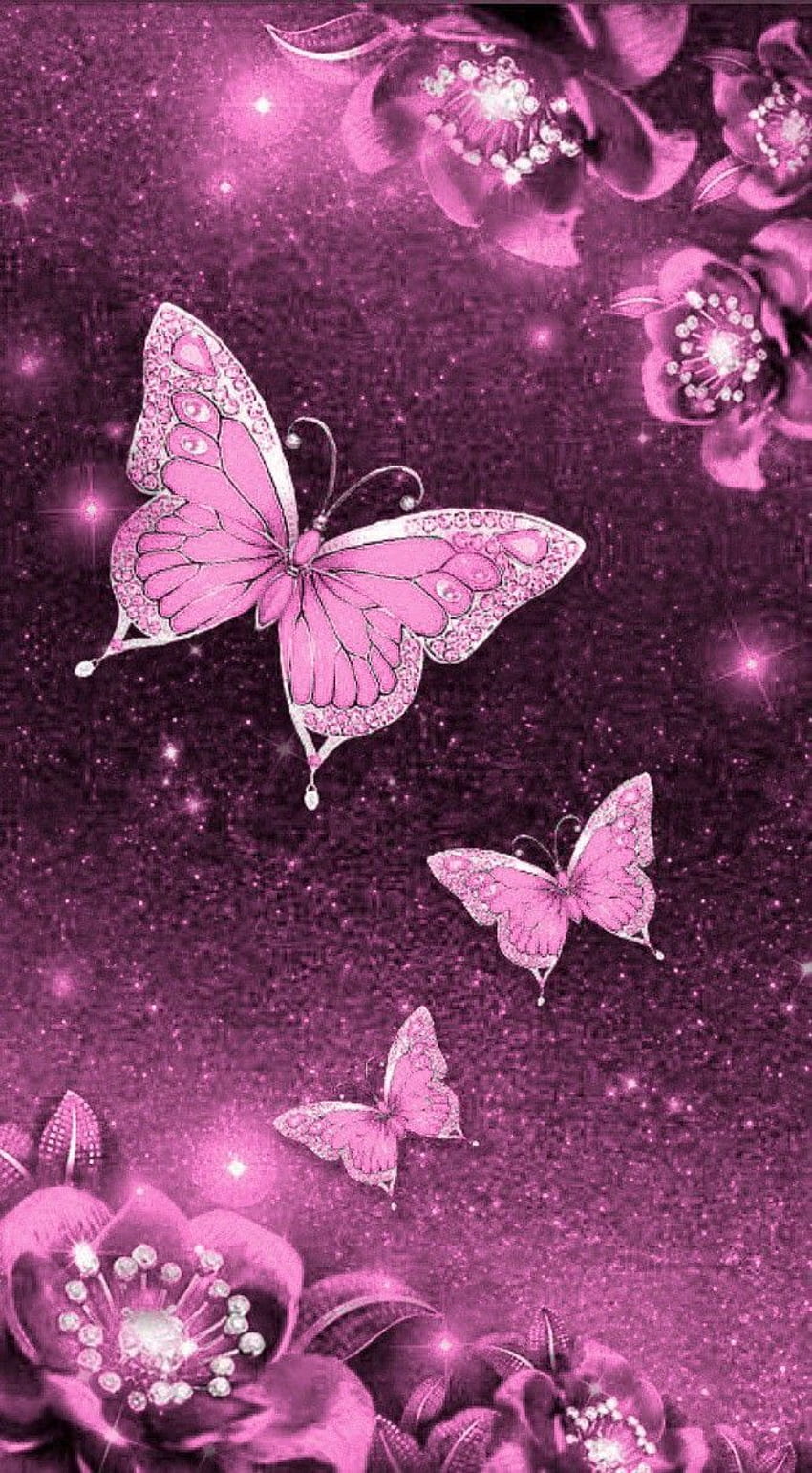 Sana Ibrahim Fakih on  ﾚ ✆ √ 乇 . Glitter phone , Phone pink, Sparkle, Pink Glitter Butterfly HD phone wallpaper