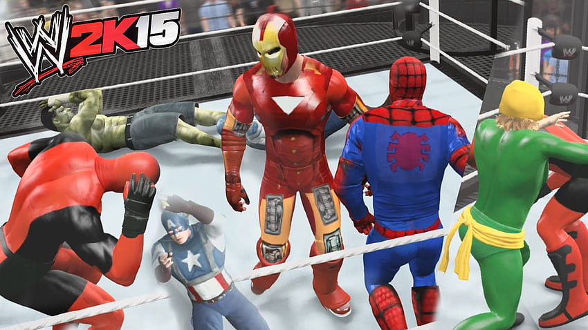 WWE 15 - Spiderman vs Deadpool vs Hulk vs Captain America vs Iron HD  wallpaper | Pxfuel