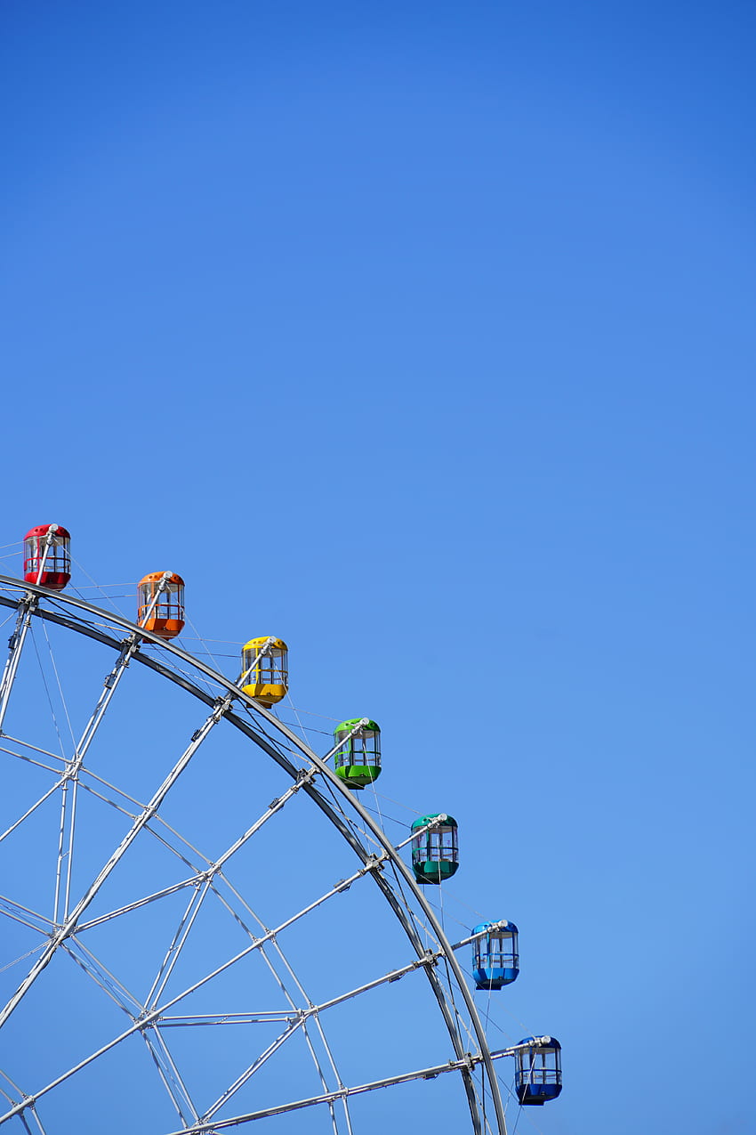 Multicolored, Motley, Ferris Wheel, Attraction, Booths, Stall HD phone wallpaper