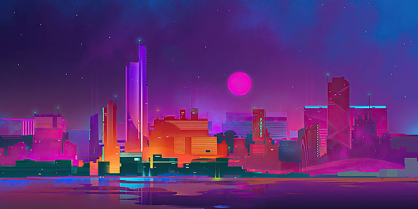 Purple City, Artist, , , Background, and, Purple Cityscape HD wallpaper
