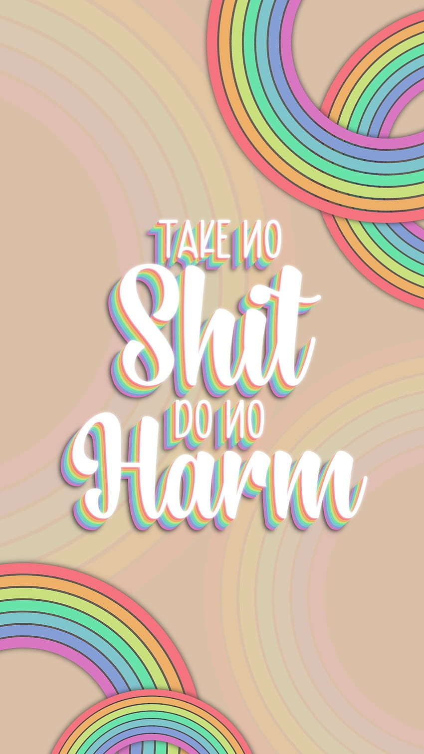 Take no do no harm, aesthetic, do_no_harm, rainbow, typography, art, colour, quote, take_no, motivation HD phone wallpaper