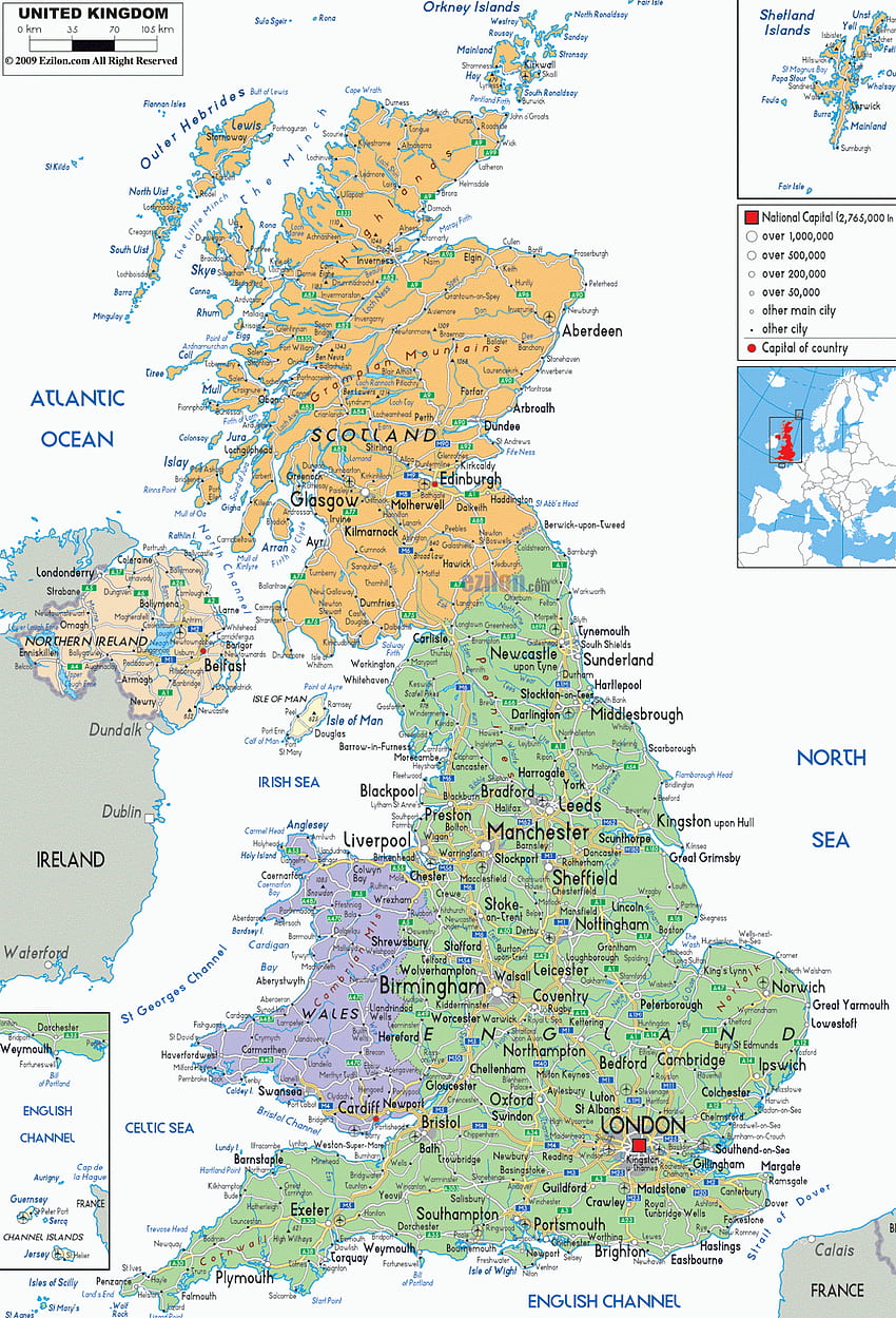 Mapa Wielkiej Brytanii Tapeta na telefon HD