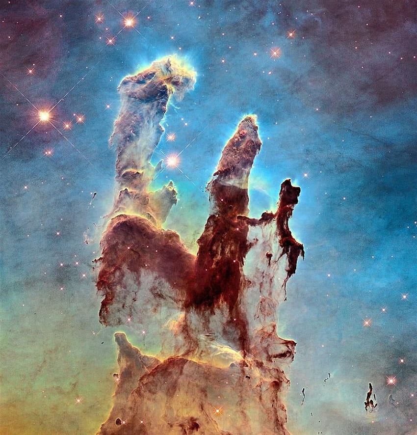 Wallpaper NASAs James Webb Space Telescopes midinfrared view of the  Pillars of Creation strikes a chilling tone You may download this cool  image to use as HD background wallpaper on your phone 