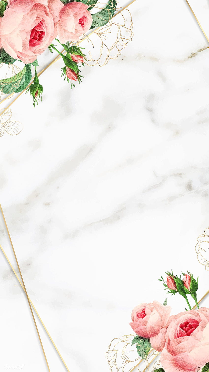 premium vector of Golden floral marble frame vector 1216067. Flower background , Marble frame, Flowery HD phone wallpaper