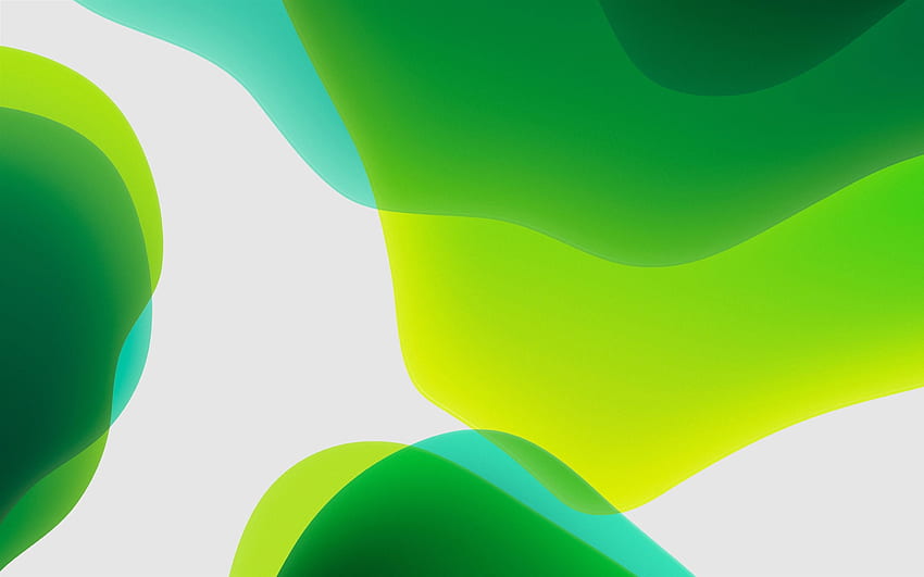 зелени абстрактни вълни, абстрактно изкуство, абстрактни вълни, творчески, зелен фон, зелени вълни, геометрични фигури, зелен градиентен фон за с разделителна способност. Високо качество HD тапет