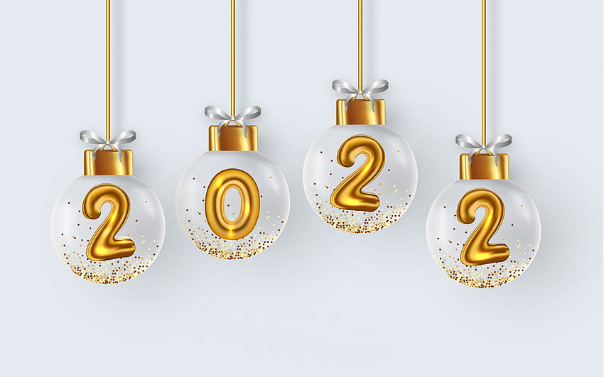 Happy New Year!, white, craciun, yellow, christmas, 2022, card, gold, new year HD wallpaper