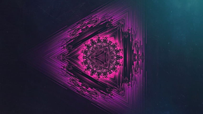Mandala, Neon, Symmetrical, Glitch Art, Triangles - Mandala Art Laptop - - HD wallpaper