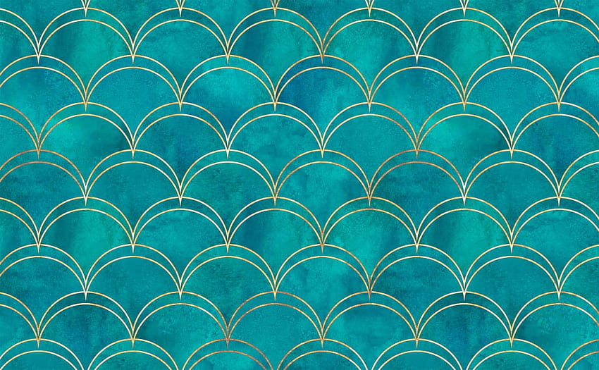Teal marble gold accent double arch seamless Pattern for Walls. Double Moderne HD wallpaper