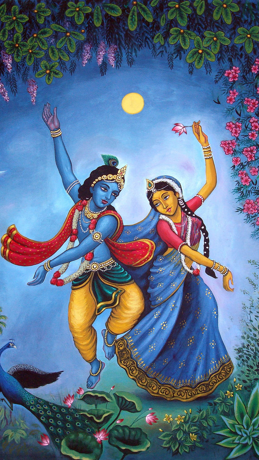 Radha Krishna, Malhintergrund HD-Handy-Hintergrundbild