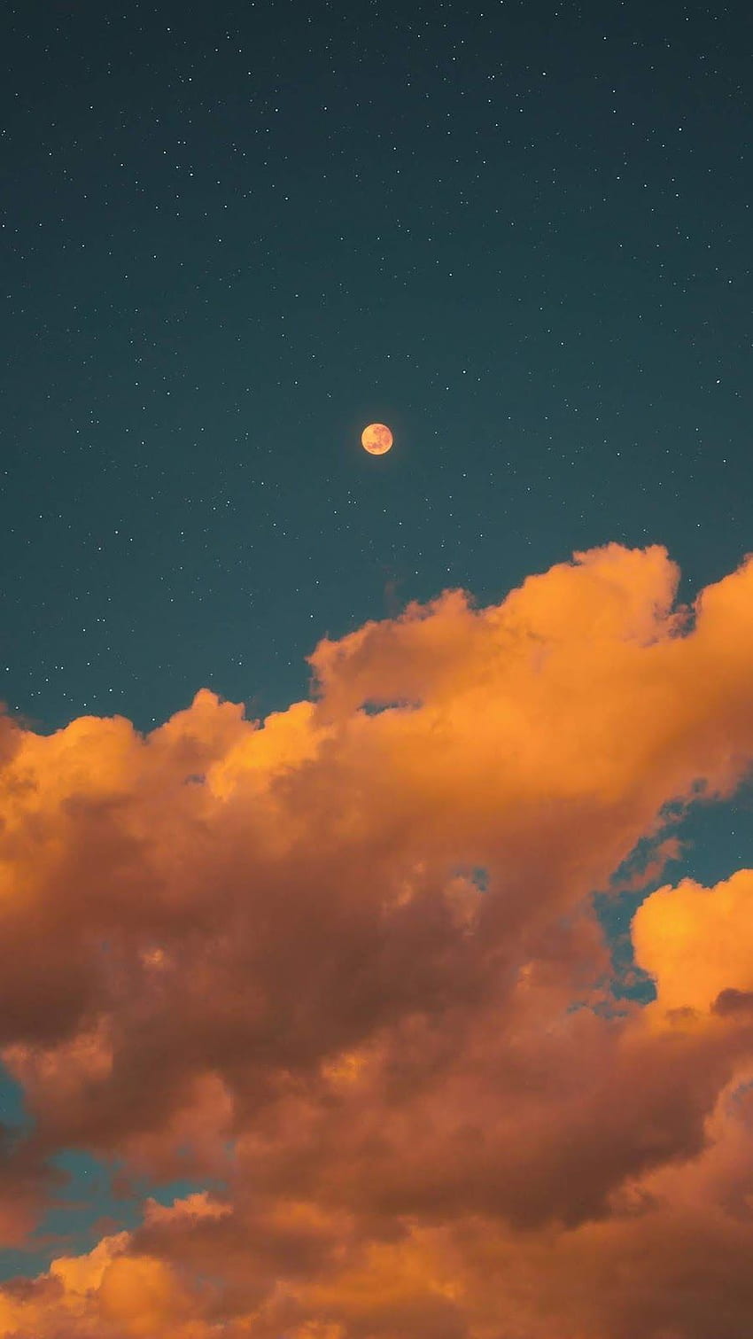 Full moon in the night sky. Fond d'écran orange, Fond d'écran téléphone, Fond écran vintage, Orange Cloud HD phone wallpaper