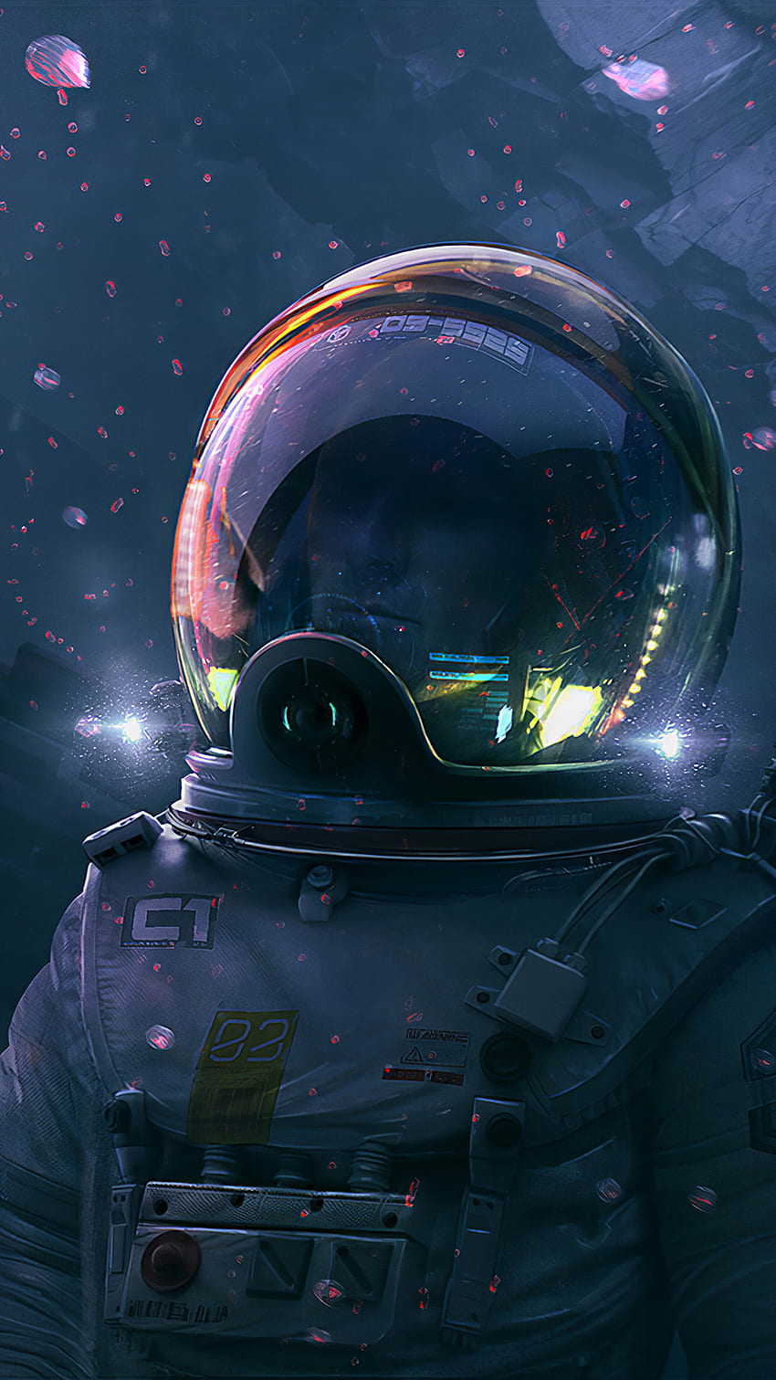 Astronaut, Digital Art, phone , , Background, and . Mocah, Falling Astronaut iPhone HD phone wallpaper