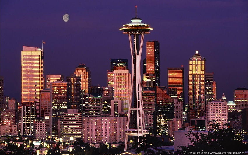 Seattle city lights skyline HD phone wallpaper  Peakpx