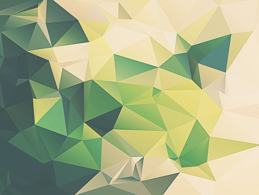 minimalis geometri hijau abstrak rendah, Geometri Abstrak Minimalis Wallpaper HD