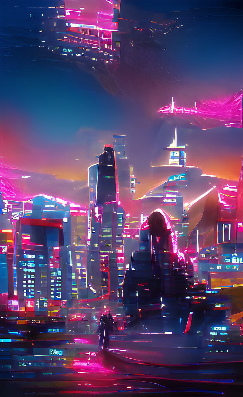 Night neon city, pink, Violet, world HD phone wallpaper | Pxfuel