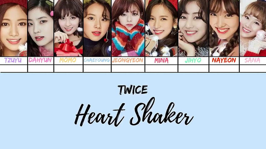 Heart Shaker - TWICE - [Han Rom VOSTFR] (Color Coded Lyrics Line Distribution) HD wallpaper
