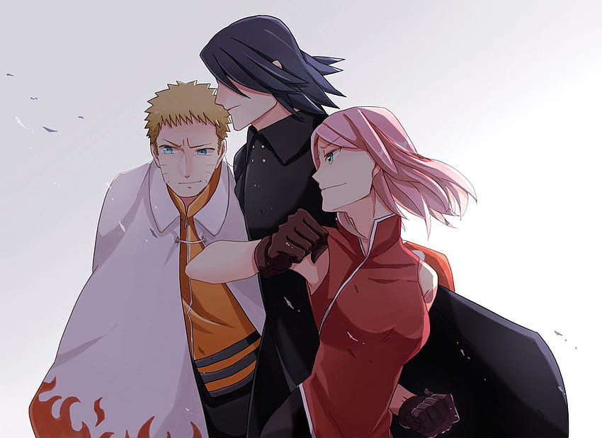 Naruto, Sasuke and Sakura (Old team 7) and Background ., Boruto and Sasuke HD wallpaper
