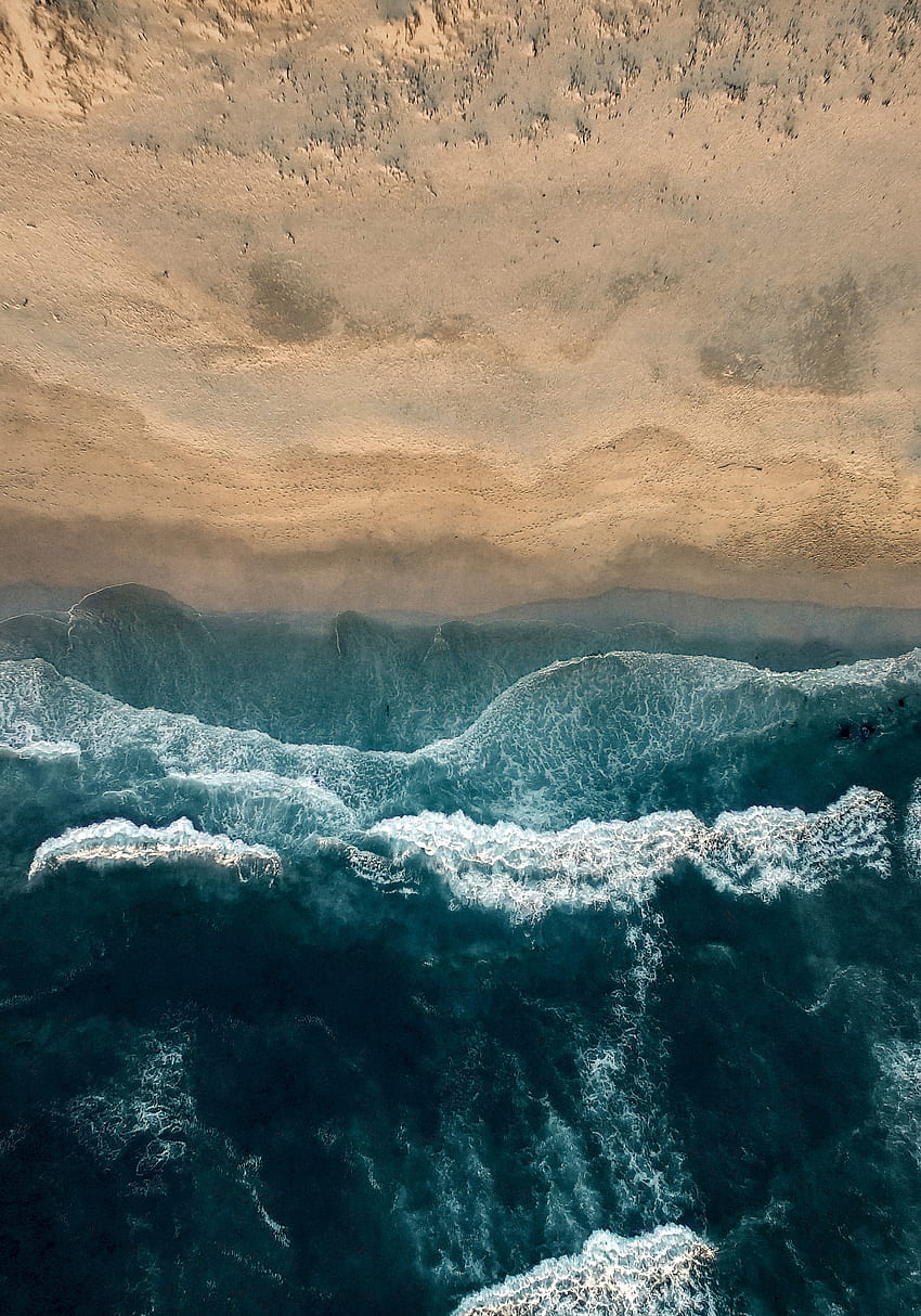 Natur, Wasser, Wellen, Blick von oben, Küste, Meer, Schaum, Brandung HD-Handy-Hintergrundbild