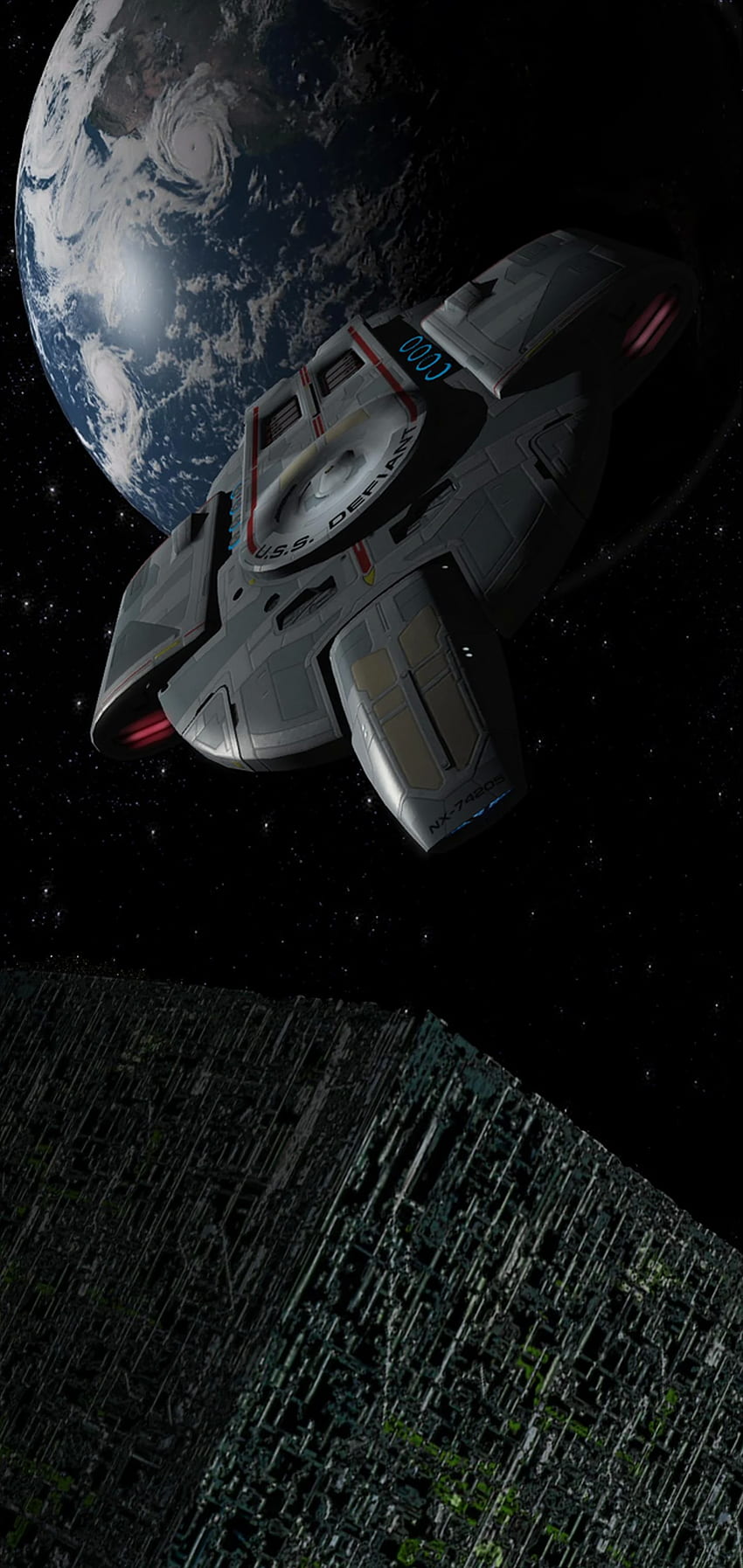 Star Trek Defiant / Borg HD тапет за телефон