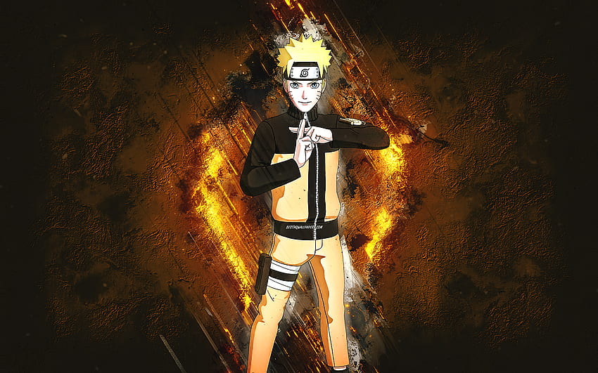 Fortnite Naruto Uzumaki Skin, Fortnite, główni bohaterowie, orange stone background, Naruto Uzumaki, Fortnite skins, Naruto Uzumaki Skin, Naruto Uzumaki Fortnite, Postacie z Fortnite Tapeta HD
