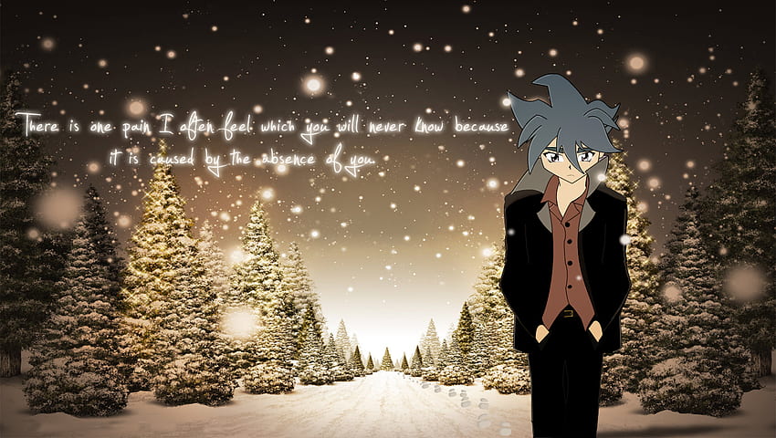 Lonley, sad, quotes, anime, boy, snow, breakup HD wallpaper