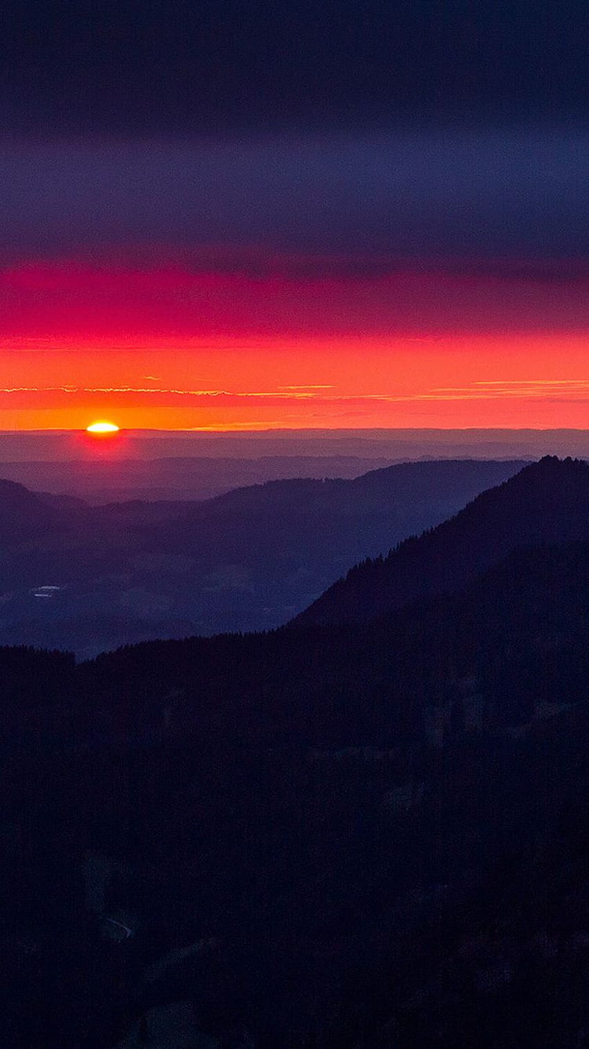 Красиви планини Залязващо слънце iPhone 6 HD тапет за телефон