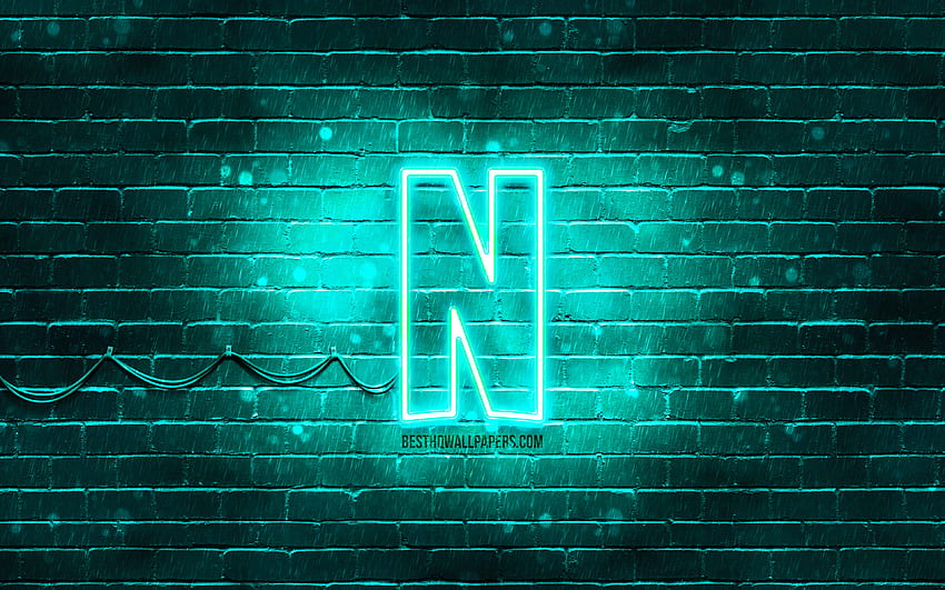 Netflix turquoise logo, , turquoise brickwall, Netflix logo, brands, Netflix neon logo, Netflix HD wallpaper
